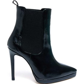 Resim Bestello Ince Topuklu Neolit Topuklu Bot 281-3984 Kadın Bot Siyah Yılan 