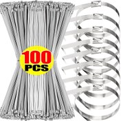Resim 100 adet CNZOYE 4.6mm Paslanmaz Çelik Bağcıklar - Kendinden Kilitli, Ağır Hizmet Tipi, Korozyon ve UV Dirençli, Teknelerde ve Köprülerde Dış Mekan Kullanımı İçin İdeal, Beyaz, CNZOYE 