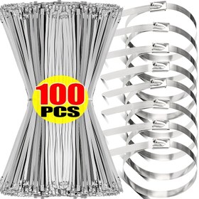 Resim 100 adet CNZOYE 4.6mm Paslanmaz Çelik Bağcıklar - Kendinden Kilitli, Ağır Hizmet Tipi, Korozyon ve UV Dirençli, Teknelerde ve Köprülerde Dış Mekan Kullanımı İçin İdeal, Beyaz, CNZOYE 