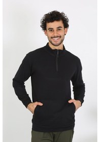 Resim Akbeniz Erkek 3 Iplik Penye Sweatshirt 6850-Siyah 