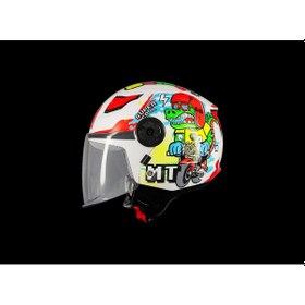 Resim Mt Helmets Mt Çocuk Lıte Dino A0 Motosiklet Kaskı Beyaz 