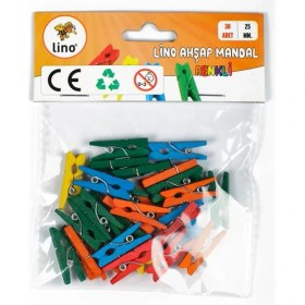 Resim Lino Ahşap Mandal Renkli 25 mm 
