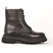 Resim Dericlub Kadın Kalın Tabanlı Bağcıklı Günlük Bot Gerçek Deri Br 66357 Siyah Siyah 