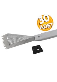 Resim 30 Adet İnce Metal Gövdeli Cep Tipi Maket Bıçağı Ucu Falçata Ucu 