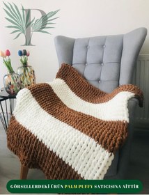 Resim Palm Puffy Desenli Bebek Battaniyesi Kahverengi - Krem 
