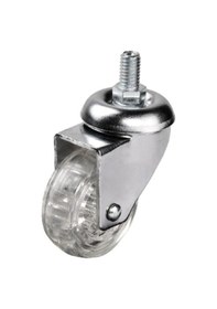 Resim Büro İş Atölye İçin 50x20mm Şeffaf Makaralı Vidalı Teker 