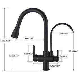 Resim Fleko Siyah Arıtmalı Spiralli Mutfak Eviye Bataryası Siyah 