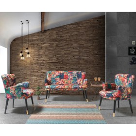 Resim Eymense Patchwork Çay Seti Koltuk Takımı 
