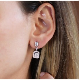 Resim Baget Taşlı Sarkıt Gümüş Set Gümüş 