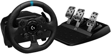 Resim Logitech G G923 Yarış Direksiyonu, Xbox Series X|S, Xbox One ve Bilgisayar için, 1000 Hz’ye Varan Güç Tepkili TRUEFORCE, Pedal, Çift Debriyajlı Kalkış Kontrolü, Gerçek Deri Direksiyon Kaplaması, Siyah 