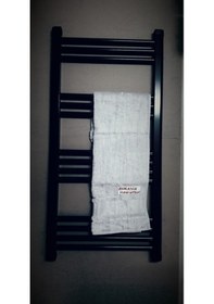 Resim EURASİA 500X900 12 BORULU SİYAH HAVLUPAN + 2 ADET BORU GİZLEME HE 