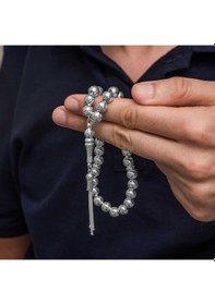 Resim Gümüş Küre Kesim 7 Mm Erkek Tesbih 15038520 