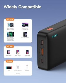 Resim OS-Baseus Airpow Hızlı Şarj Power Bank 20000mAh 20W, Siyah (USB to Type-C 50cm Siyah kablo dahil) 