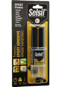 Resim Selsil Epoxy Syrınge Adhesive Şırınga Epoksi Yapıştırıcı 28gr. Alüminyum - Cam - Porselen - Seramik 
