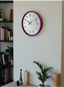 Resim 36 Cm Pembe Dekoratif Duvar Saati Pembe - Akçaağaç 