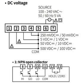 Resim Autonics Mt4w-dv-41 ,96x48mm 220vac 0v..500vdc Kontak-3-npn Dc Voltmetre 
