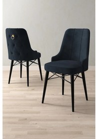 Resim Mitra Serisi, 4 Adet Antrasit Mutfak Sandalyesi, Siyah Gürgen Ayak, 1. Sınıf Babyface Kumaş 