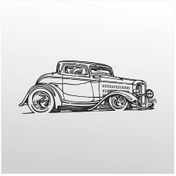 Resim Folyo Sticker Klasik Araba Adkpquy700 80cm Uzunluk Siyah 