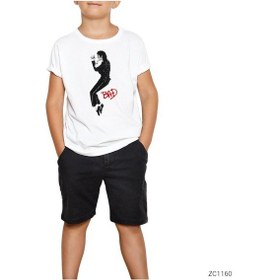 Resim Micheal Jackson Bad Beyaz Çocuk Tişört Beyaz 