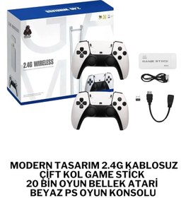 Resim Wearfitpro Modern Tasarım 2.4G Kablosuz Çift Kol Game Stick 20.000 Oyun Bellekli Atari PS Oyun Konsolu 