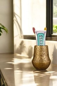 Resim Evene Diş Fırçalığı Diş Fırçalık Diş Fırçası Standı Diş Fırçası Tutucu Altın Eskitme Renk Model 15, e.dismodel15 