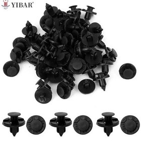 Resim Lasonstiges 50 Adet / Takım 8mm Delik Plastik Perçin Bağlantı Elemanı İtme Klipleri Otomobil Otomobilleri İçin Siyah 