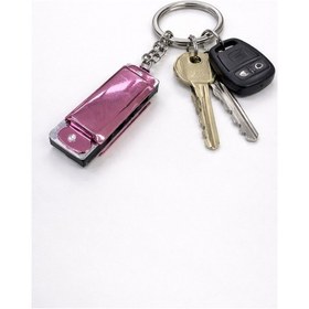 Resim Unisex Pembe Metal Mini Mızıka Anahtarlık Dayanıklı Şık Tasarım 