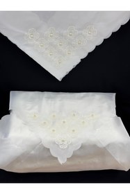 Resim GÜRLEK TEKSTİL Çeyizlik Saten Klasilk İğne Oyalı Bohça 1 Adet 