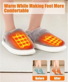 Resim Isıtmalı Terlik Şarj Edilebilir Ayak Isıtıcıları, Usb Isıtmalı Terlik Ayaklar İçin Isıtmalı Yastık Sıcak İç Mekan Ev Kadın Erkek 2 x 4000 mAh Pilli Üniseks Terlik Şarj, Pembe, 36-37 