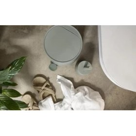 Resim Tech Butiq Banyo Için Çöp Kutusu, Kozmetik Kovası, Banyo Için Çöp Kutusu, Çap 20,5 Cm, Yükseklik 23,5 Cm, Kapasite 3 Litre, Gri (Gri) 