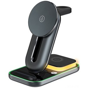Resim Samdoo "4'lü Katlanabilir Kablosuz Şarj İstasyonu - İos Uyumlu, Huawei, Xiaomi, Samsung Uyumlu Seyahat Şarj Cihazı" 