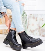 Resim Moda Değirmeni Siyah Cilt Kadın Bot Md1025-116-0001 