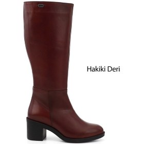 Resim Gönderi(R) Gönderi R Kadın Bordo Fermuarlı Kalın Topuklu Hakiki Deri Çizme Gkzc13452512 Bordo 