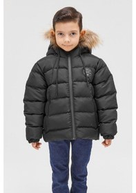 Resim Benittokids Erkek Çocuk Natürel Kürklü Mont 51289 Siyah 