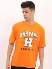 Resim Çocuk Harvard Baskılı Tshirt-14612 Turuncu 