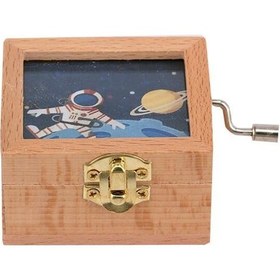 Resim Müzik Kutusu Camlı Uzay Dekoratif Hediyelik 