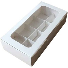 Resim Asetat Pencereli Karton Kutu 20X10X5 Cm 8 Bölmeli Kutu 10 Adet N11.5413 