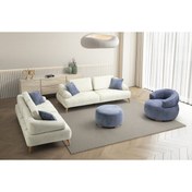 Resim Yuvaset Home Arti Ahşap Ayaklı Mavi Berjer 