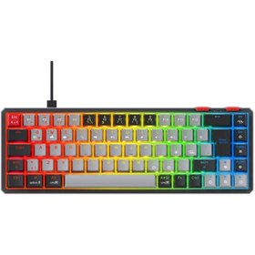 Resim Rampage Yoru Mini Type-c Bağlantılı Red Swich Q Mekanik Gaming Oyuncu Klavye Gri/siyah 
