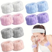 Resim Kolay Temizlenebilir Bilek Havlusu, Kayışlı Mikrofiber Bilek Temizleme Havlusu, Yüz Yıkama Emici Bilezik, Kadınlar için Ter Emici Bileklik, Damlamayı Önleyici 