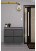 Resim Ceha Tablalı 4'lü Metal Ayakkabılık - Füme K.AYK-2.4/AC/P 7979 