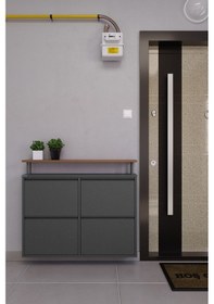 Resim Ceha Tablalı 4'lü Metal Ayakkabılık - Füme K.AYK-2.4/AC/P 7979 Beyaz 