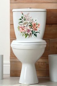 Resim Soft Renkli Kır Çiçekleri Klozet Sticker Banyo Sticker 