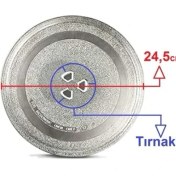 Resim Kahverengi Mikrodalga Fırın Döner Cam Tabak 24,5cm Çapında Tırnaklı Borcam Tepsi Orijinal 