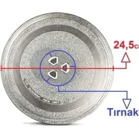 Resim Kahverengi Mikrodalga Fırın Döner Cam Tabak 24,5cm Çapında Tırnaklı Borcam Tepsi Orijinal 