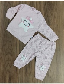 Resim Kız Bebek Yıldız Desenli İkili Takım Açık Pembe 