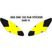 Resim MOTOSEPETİM RKS SRK 125R UYUMLU FAR KAPLAMA STİCKER SARI X 