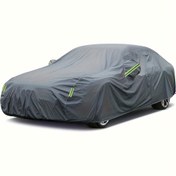 Resim Gri Oxford Kumaş Tüm Hava Koşulları İçin Araba Örtüsü, Toz Geçirmez Güneş Koruma ve Debris Dirençli Açık Araç Koruyucu, SUV'lar, Sedanlar, Hatchbacks, Pickuplar için Uygun 