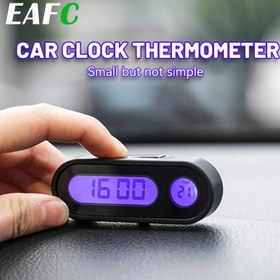 Resim 2 İçinde 1 Araba Dijital Sıcaklık Saati, LED Saat Pratik Araba İçi Mini Elektronik Saat, LED Aydınlık Dijital Saat 