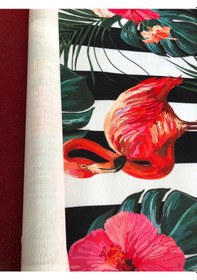 Resim Döşemelik Kumaş Dijital Baskı Flamingo Desen 